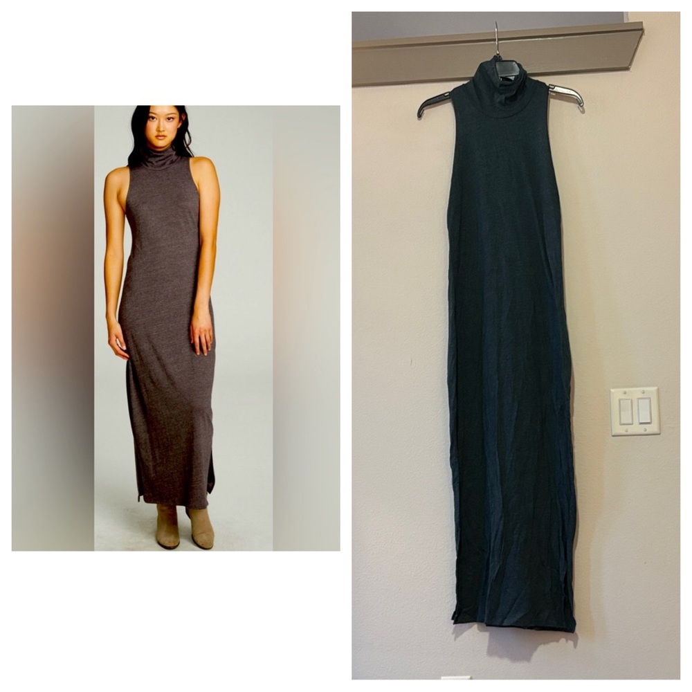 Chaser Green Turtleneck Sleeveless Maxi Dress in Green SZ S NWOT